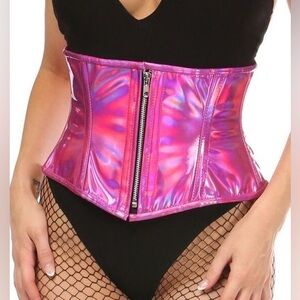 NWT Daisy Corset PLUS SIZE STEEL BONED MINI CINCHER Fuchsia 3XL Z32
